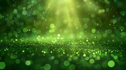 Poster - Vibrant Neon Green Abstract Background with Glowing Particles for Health Product Concepts
