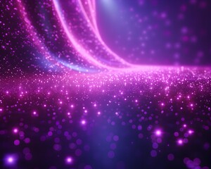 Poster - Mesmerizing Neon Purple Abstract Background with Glowing Particles for Modern Product Concepts