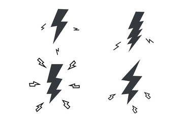 Poster - Thunder bolt vector icon. Flash icon set. Lightning icons white background. Electrical and energy sign. power icon. Electric concept stock vector illustration.