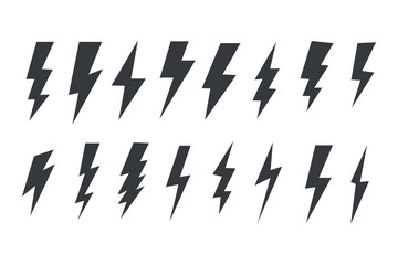 Poster - Lightning icon set. thunderbolt icon symbol collections. electric icon. power and energy sign, icon vector.
