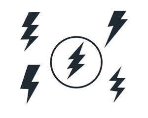 Poster - Thunder bolt vector icon. Flash icon set. Lightning icons white background. Electrical and energy sign. power icon. Electric concept stock vector illustration.