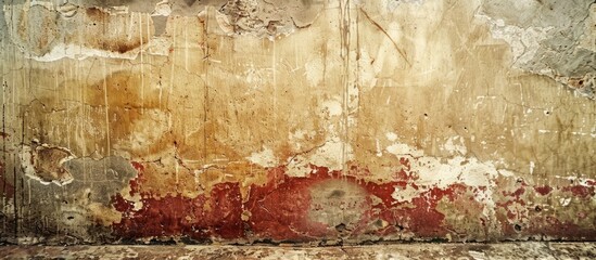 Poster - Vintage textured wall with an artistic grunge look offering a wide rough backdrop ideal for text placement in a copy space image