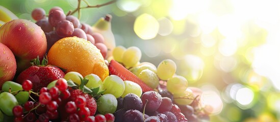Aufkleber - Selective focus showcasing a fruit concept with copy space image
