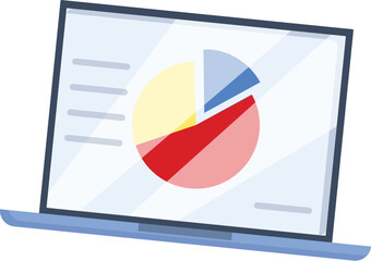 Poster - Laptop showing a pie chart, representing data analysis and business intelligence
