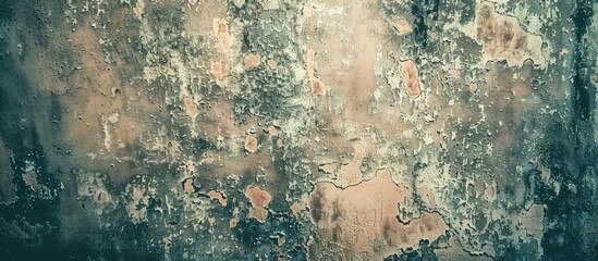 Poster - Vintage textured wall with an artistic grunge look offering a wide rough backdrop ideal for text placement in a copy space image