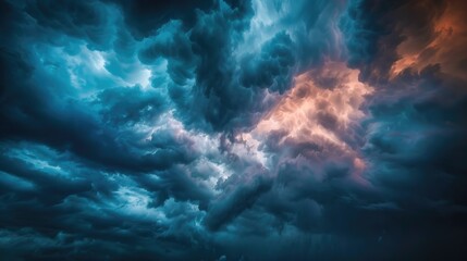 Wall Mural - Dramatic Stormy Sky with Dark Ominous Clouds