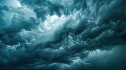 Wall Mural - Dramatic Stormy Sky with Dark Ominous Clouds