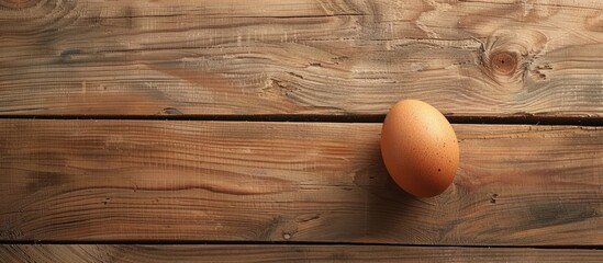 Poster - Wooden background enhances organic egg s visual appeal in copy space image
