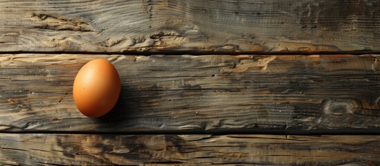 Poster - Wooden background enhances organic egg s visual appeal in copy space image