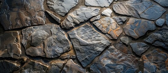 Poster - Indistinct stone floor texture with empty space for graphic elements in the photo. Creative banner. Copyspace image