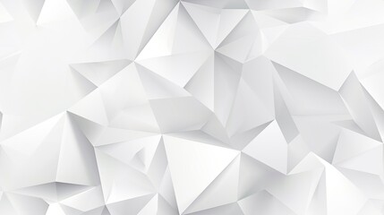 Poster - The artwork features an arrangement of white geometric shapes creating depth and patterns against a smooth, light background SEAMLESS PATTERN