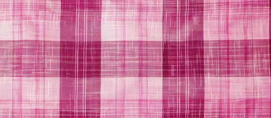 Poster - Top view of a pink plaid pattern with space for text or other elements in the image. Creative banner. Copyspace image