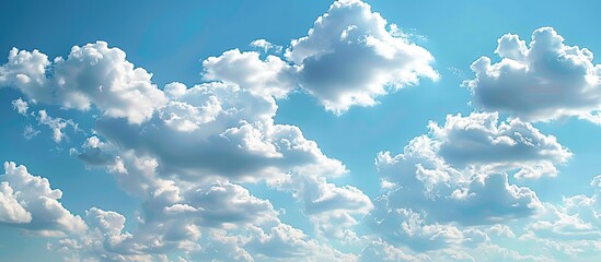 Poster - Scenic blue sky with fluffy clouds ideal for a copy space image