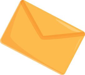 Poster - Closed yellow envelope is lying on a white background, ready to be sent
