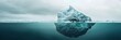 © TigerDude - Iceberg with the bottom half submerged in water and the top part showing, symbolizing hidden danger or an icy landscape.