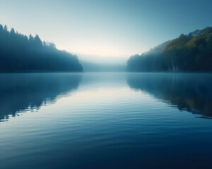 Poster - Serene Lake Embracing the Dawn s New Beginning