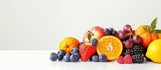 Poster - Fruits on a white background with copy space image