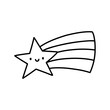 © lesyau_art - Kawaii shooting star isolated on white background. Vector hand-drawn illustration in doodle style. Perfect for decorations, logo, various designs.