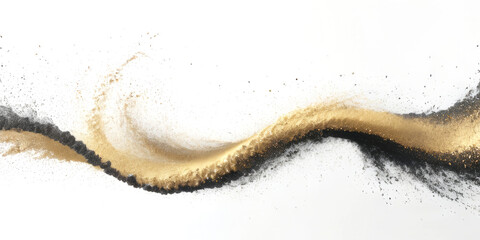 abstract background wave energy explosion of black and gold on a white background