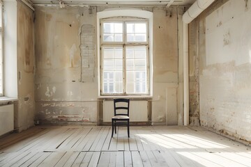 Poster - Empty Room with Chair and Window