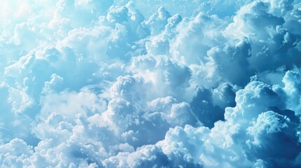 Wall Mural - Ideal background of a partly cloudy blue sky for custom text insertion