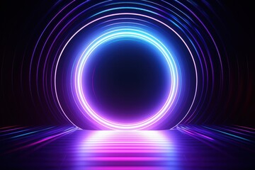 Wall Mural - Neon Glowing Circle