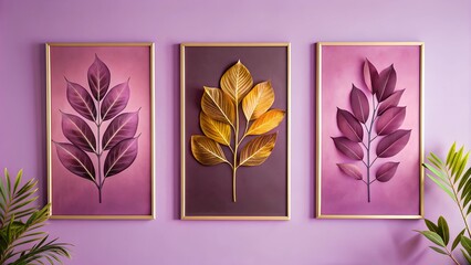Fototapete - Abstract One-Line Art Leaf Botanical Prints – Boho Vector Set for Wall Art with Minimalist Foliage and Bohemian Style Design for Covers and Posters