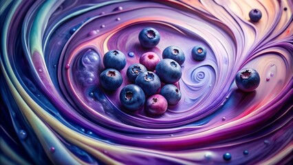 Wall Mural - Abstract Blueberry Swirl: A Symphony of Purple Hues  AI generated