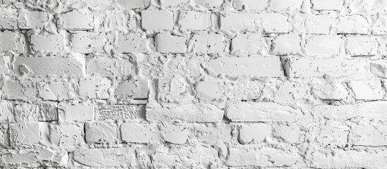 Leinwandbilder - White brick cement wall texture provides a blank canvas for interior and exterior design in the construction industry ideal as a copy space image