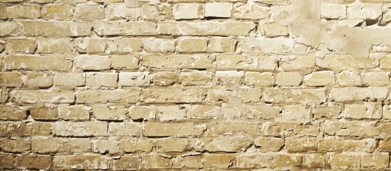 Leinwandbilder - A tan painted brick wall backdrop with copy space image for text
