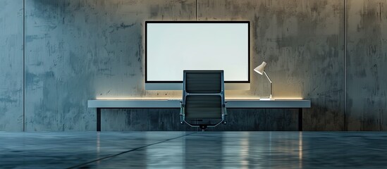 Poster - Empty computer screen background in a contemporary setting with a possibility to add images. Creative banner. Copyspace image