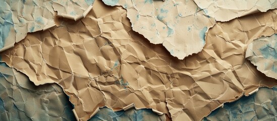 Aufkleber - Torn paper pieces creating a textured background with ample copy space image