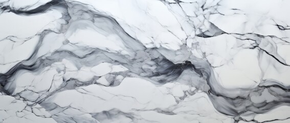 Poster - White Marble Texture with Grey Veins