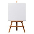 © PUTTER-ART - Blank Canvas, Wooden easel with a white canvas, Ready for Creativity on a transparent background.