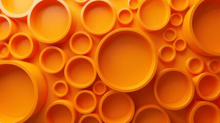 Poster - Vibrant Orange Circular Patterns in Varying Sizes
