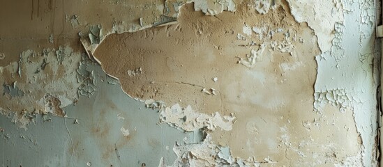 Poster - Uneven plaster walls in need of repair with a blank copy space image for reference