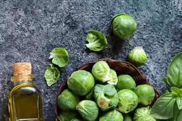 Wall Mural - organic brussels sprouts for healthy food