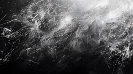 Poster - Abstract Black and White Texture with Dynamic Lines and Swirls