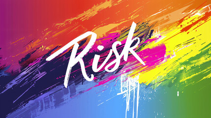 Wall Mural - The concept of risk and taking a chance depicted against a vibrant artistic backdrop