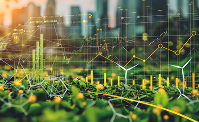 Wall Mural - A visually compelling graph and analysis image for an ECO business, highlighting sustainability and environmental impact.