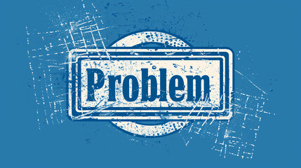 Poster - Grunge-style blue and white stamp on royal blue background