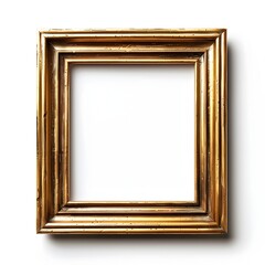 Poster - Elegant Minimalist Gold Frame with Clean Lines Isolated on White Background