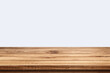 © ATRPhoto - empty wooden table top in foreground isolated on background with clipping path. used for template mock up for display or montage products. showing your objects or mounting. wooden counter.