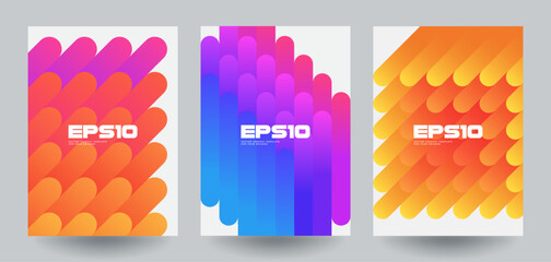 Wall Mural - Modern abstract covers set. Cool gradient shapes composition. Eps10 vector.