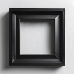 Canvas Print - Minimalist Black Square Frame Isolated on White Background for Artwork or Photography Display