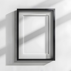 Poster - Minimalist Black and White Modern Frame with Copy Space on White Background