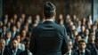 © Vikarest - Businessman Standing In Front Of A Crowd Of People Illustration