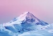 © TigerDude - beautiful snow mountain peak, pink and blue gradient background, minimalistic, hyper realistic photography