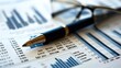 © Vikarest - Close-Up of Pen, Glasses, and Financial Charts - Photo