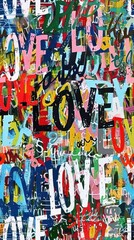 Canvas Print - a colorful graffiti on a wall